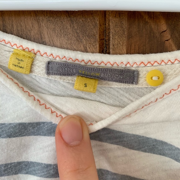 *SOLD* White striped top with lace detail - Picture 3 of 3